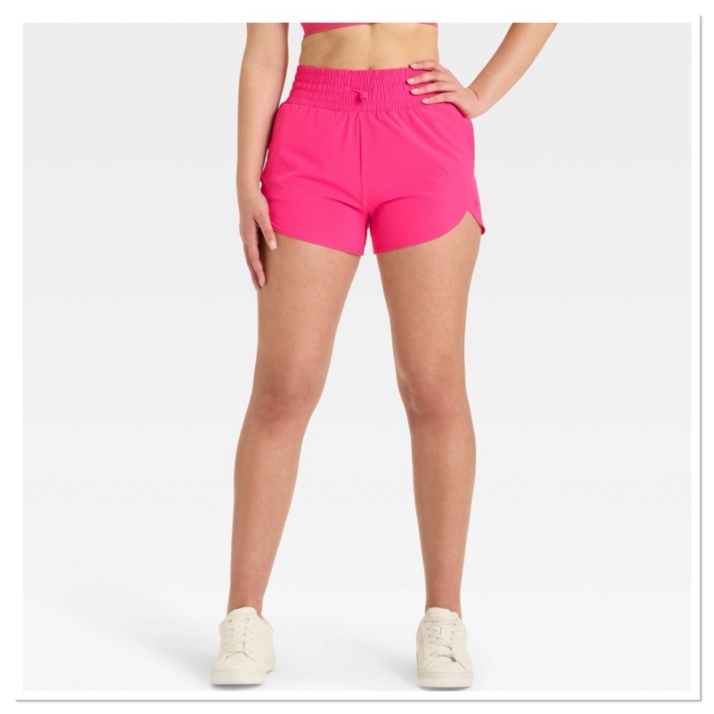 All In Motion Women's Active Light High-Rise Shorts - Fuchsia